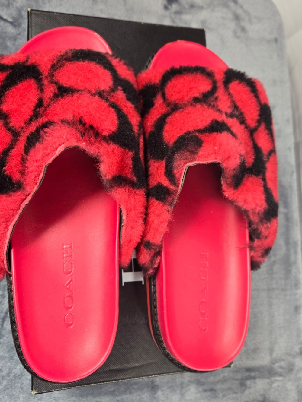 Coach Fur Slides with sneaker bottom - Picture 5 of 10